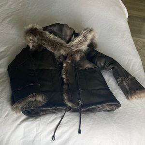 100% Leather with real fur coat